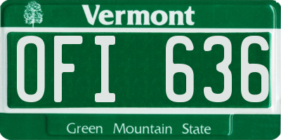 VT license plate OFI636