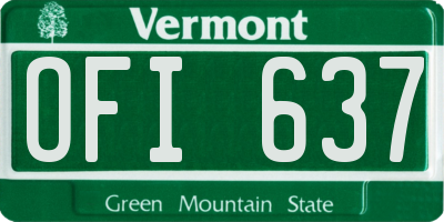VT license plate OFI637