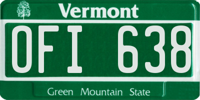 VT license plate OFI638