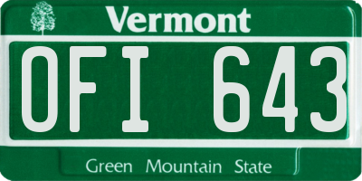 VT license plate OFI643