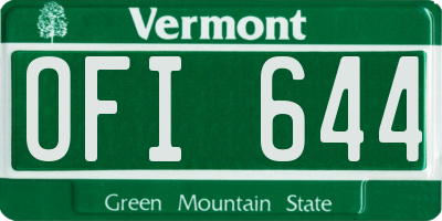 VT license plate OFI644