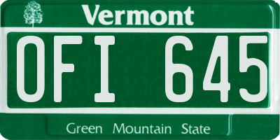 VT license plate OFI645