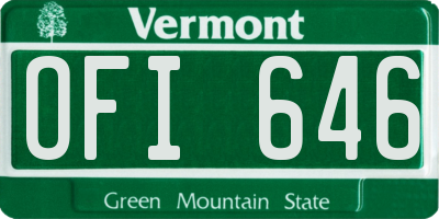 VT license plate OFI646