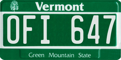 VT license plate OFI647