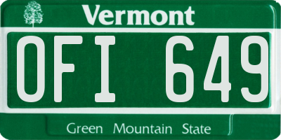 VT license plate OFI649