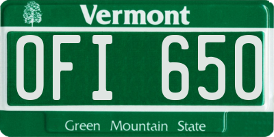 VT license plate OFI650