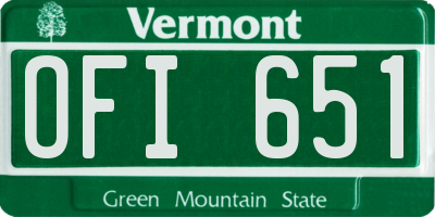 VT license plate OFI651