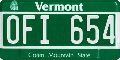 VT license plate OFI654