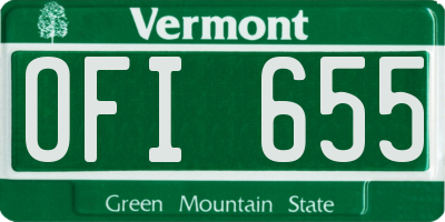 VT license plate OFI655