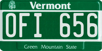 VT license plate OFI656