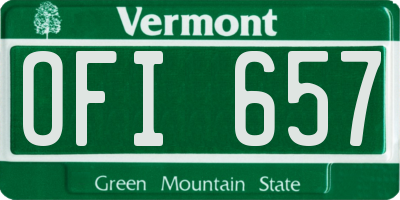 VT license plate OFI657