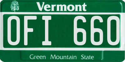 VT license plate OFI660