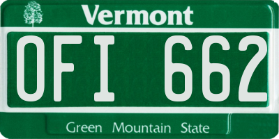 VT license plate OFI662