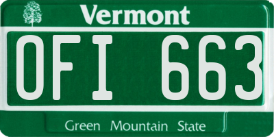 VT license plate OFI663