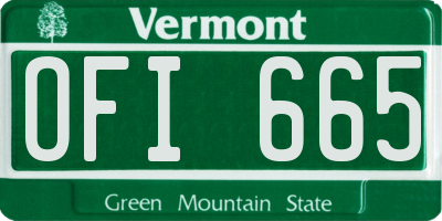 VT license plate OFI665
