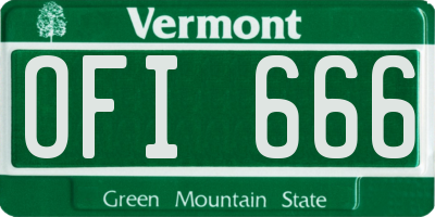 VT license plate OFI666