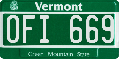 VT license plate OFI669