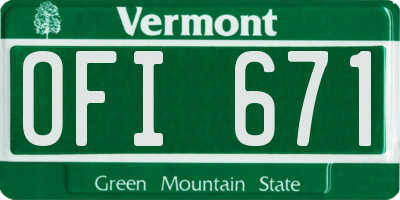 VT license plate OFI671