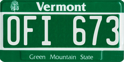 VT license plate OFI673