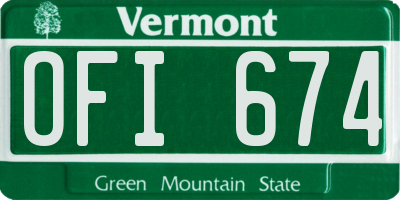 VT license plate OFI674