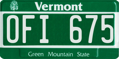VT license plate OFI675