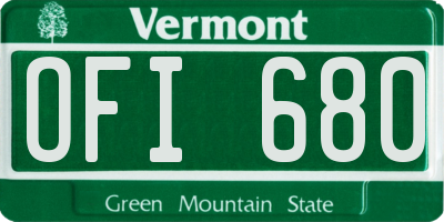 VT license plate OFI680