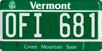 VT license plate OFI681