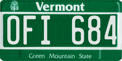 VT license plate OFI684