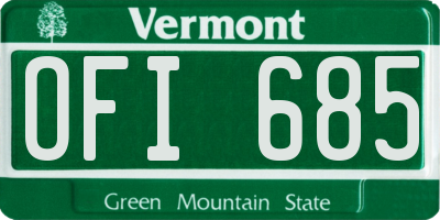 VT license plate OFI685