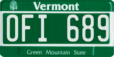 VT license plate OFI689