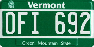 VT license plate OFI692