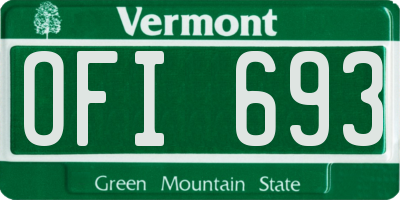 VT license plate OFI693