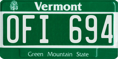 VT license plate OFI694