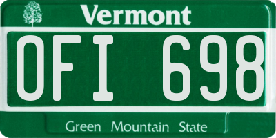 VT license plate OFI698