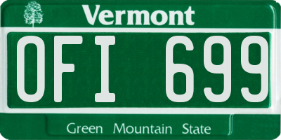 VT license plate OFI699