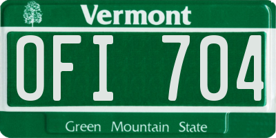 VT license plate OFI704