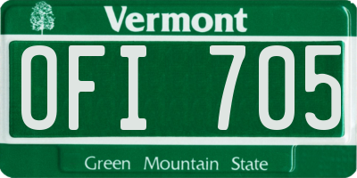 VT license plate OFI705