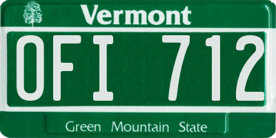 VT license plate OFI712