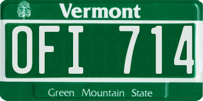 VT license plate OFI714