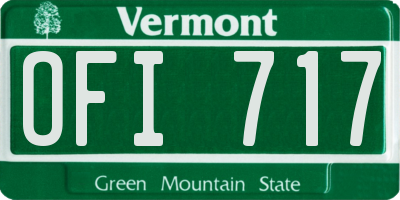 VT license plate OFI717