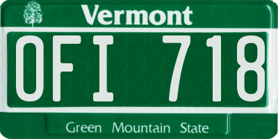 VT license plate OFI718