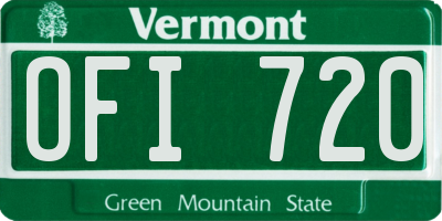 VT license plate OFI720