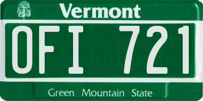 VT license plate OFI721