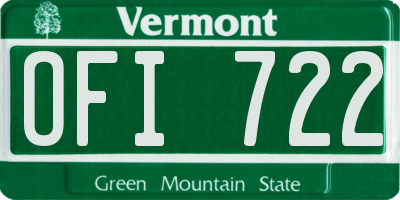 VT license plate OFI722