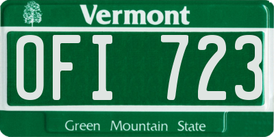 VT license plate OFI723