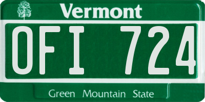 VT license plate OFI724