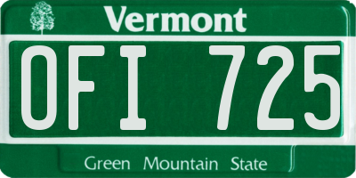 VT license plate OFI725