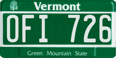 VT license plate OFI726