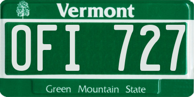 VT license plate OFI727