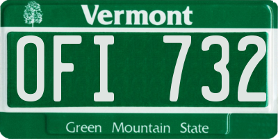 VT license plate OFI732